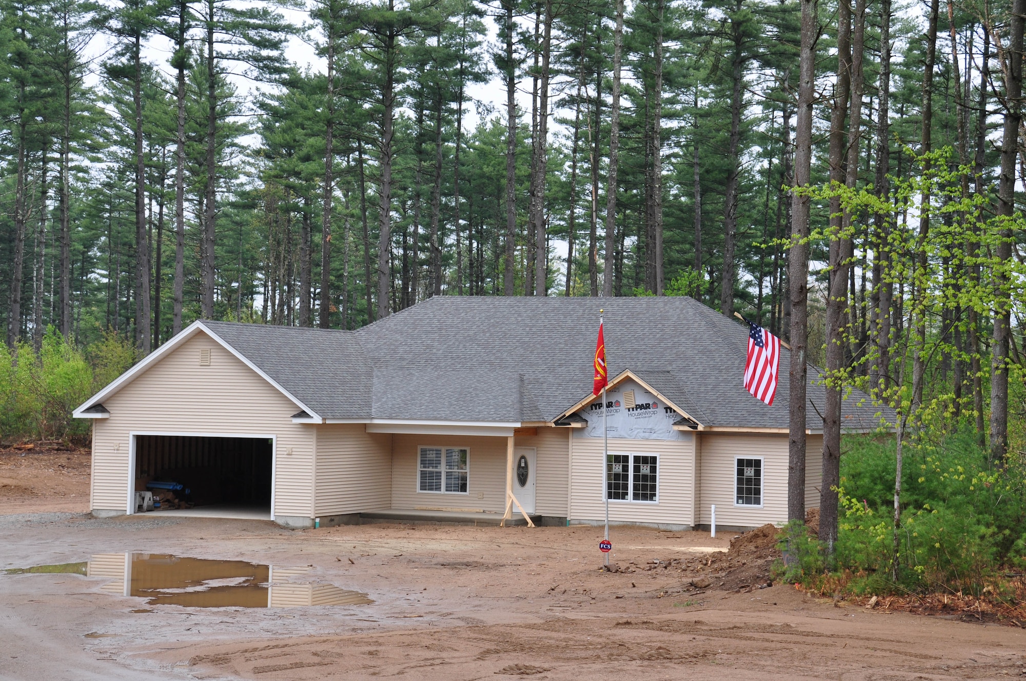 After three days of work by some 600 volunteers, the framing and exterior were complete. (U.S. Air Force photo/Lt. Col. James Bishop)