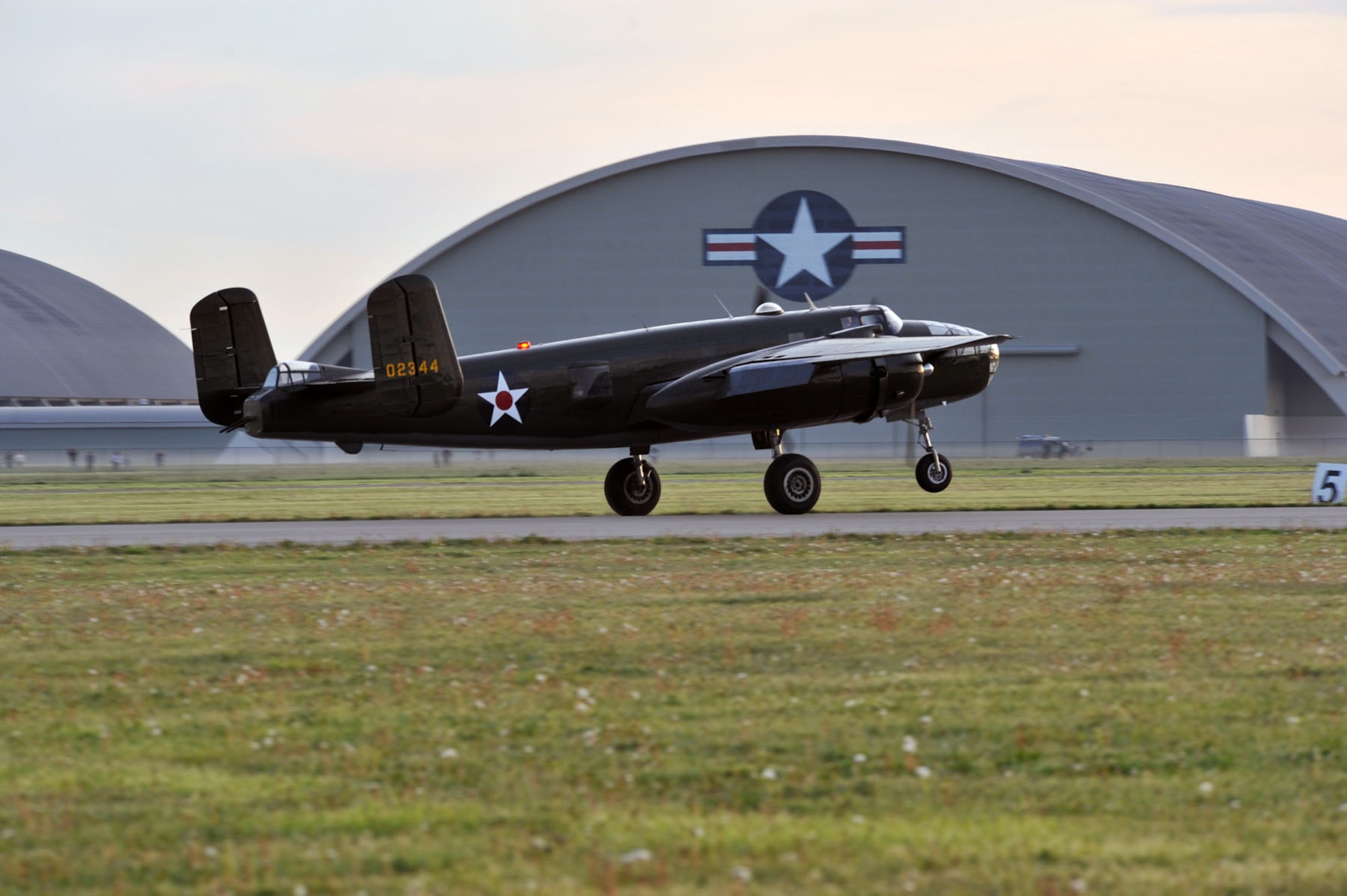 DAYTON, Ohio (04/2012) -- Twenty B-25 bombers landed at the National Museum of the U.S. Air Force on April 17, 2012, as part of the Doolittle Raiders 70th Anniversary Reunion. (U.S. Air Force photo by Ben Strasser)