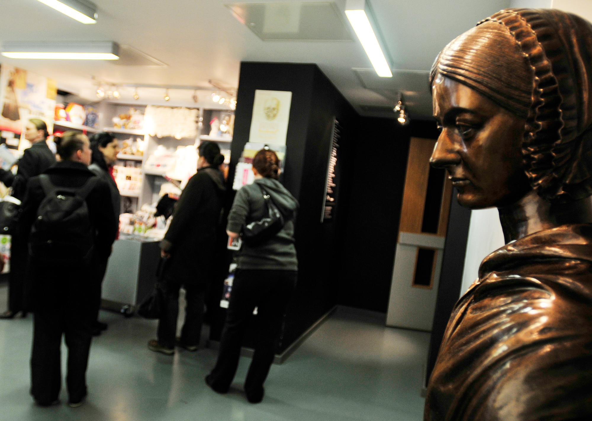 LONDON, England – Airmen and civilians of the 48th Medical Group browse items to buy at the Florence Nightingale Museum in London May 9, 2012. Over 40 Royal Air Force Lakenheath personnel went to London to visit the museum and participate in a service to commemorate the life of Florence Nightingale at Westminster Abbey. (U.S. Air Force photo by Senior Airman Tiffany M. Deuel) 