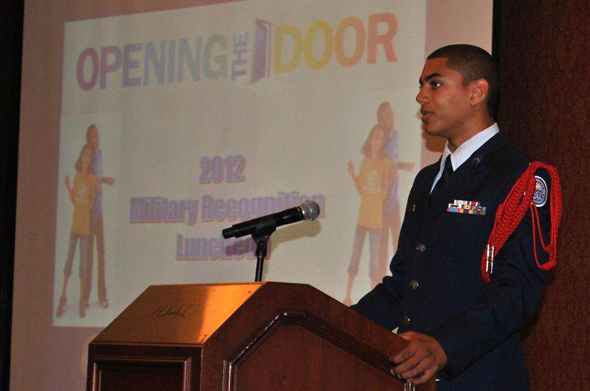 SAN DIEGO, California -- Xavier Thompson, 16, Lakenheath High School junior, spoke at the Boys and Girls club of America conference in San Diego, Calif. April 30, 2012. Thompson was recently named 2012 Boys and Girls Club of America Youth of the Year for European Command. (Courtesy photo)