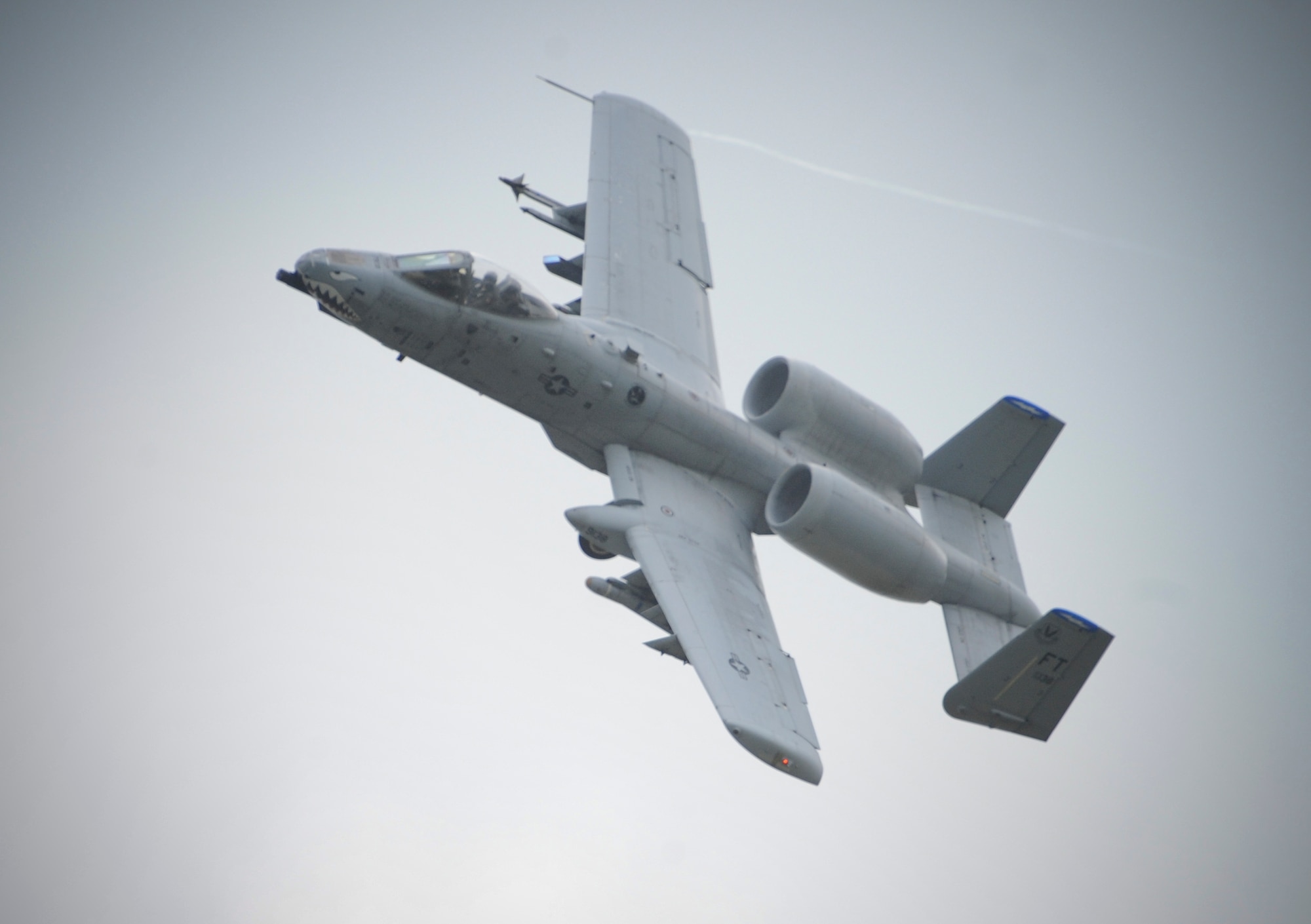 An A-10C Thunderbolt II fires toward ground targets at the Grand Bay Bombing and Gunnery Range at Moody Air Force Base, Ga., May 15, 2012. The demonstration showed the A-10’s capabilities to members of the National Defense Industry Association, Georgia Chapter. (U.S. Air Force photo by Airman 1st Class Douglas Ellis/Released)
