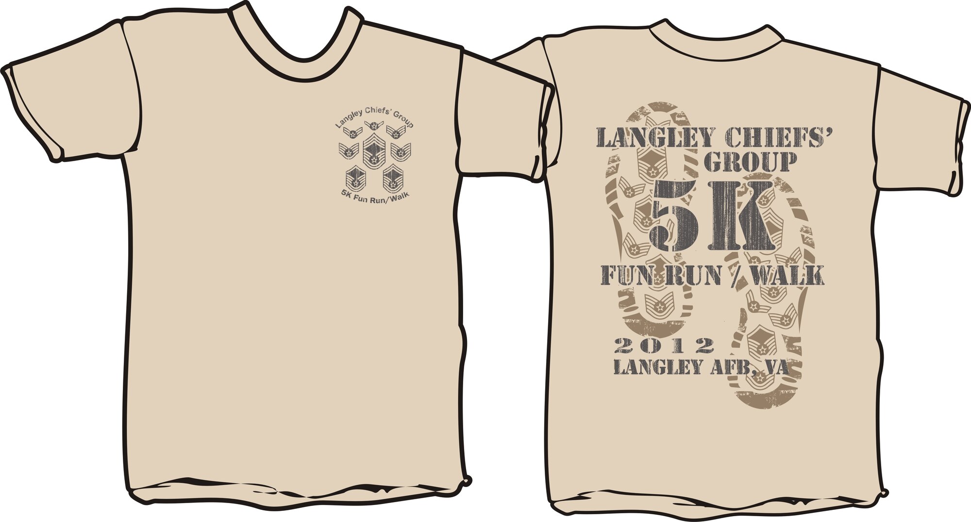 Runners in the Langley Chiefs’ Group 5K Run/Walk will receive this T-shirt in return for their $20 registration fee. The run, which will be May 24 at 8 a.m., is being held to support multiple base-wide porograms. (Courtesy graphic)