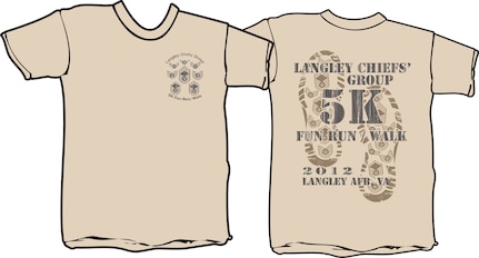 Runners in the Langley Chiefs’ Group 5K Run/Walk will receive this T-shirt in return for their $20 registration fee. The run, which will be May 24 at 8 a.m., is being held to support multiple base-wide porograms. (Courtesy graphic)