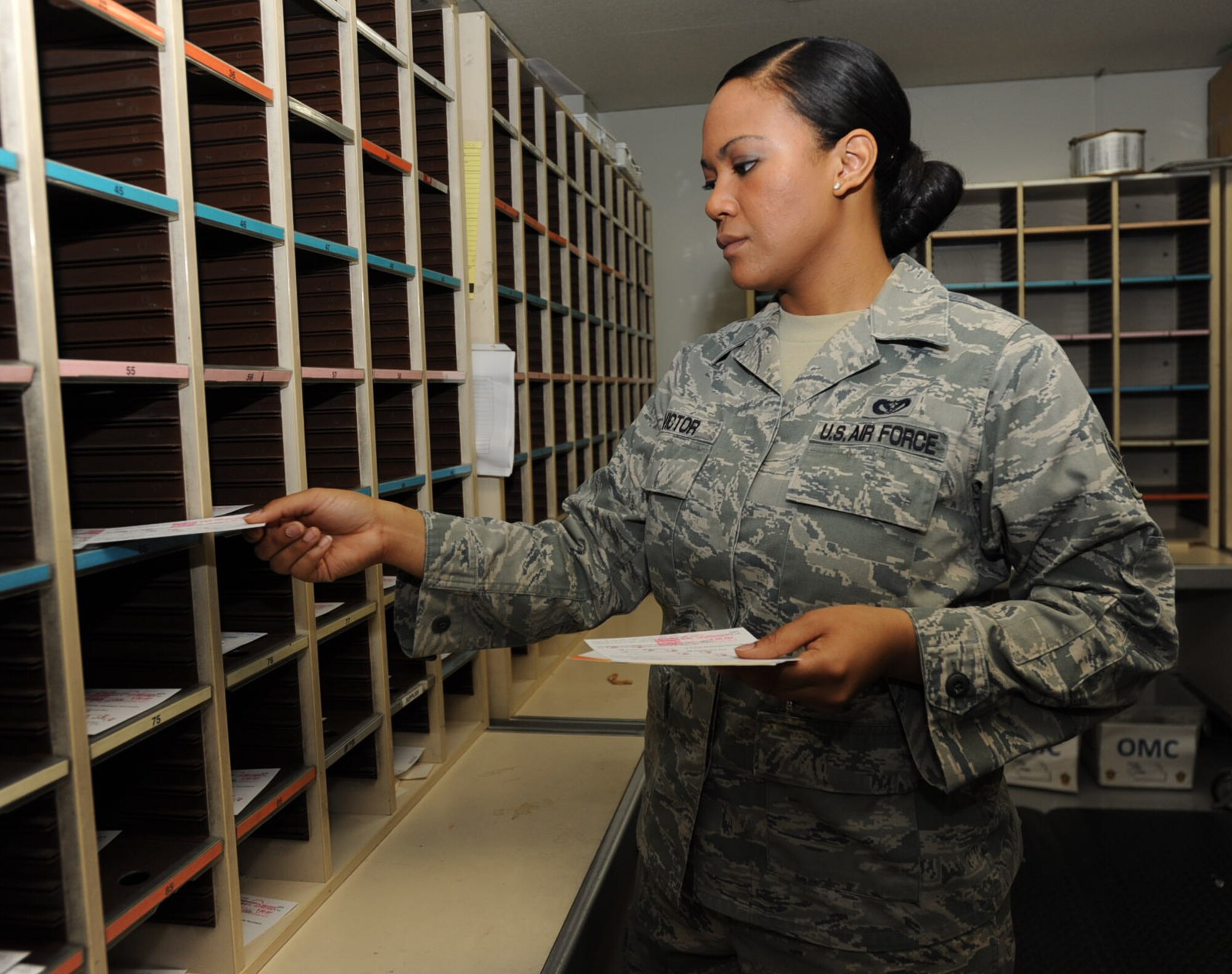 U.S. Air Force Senior Airman Stephanie Victor, 35th Communications Squadron postal clerk, is this week’s spotlight Airman at Misawa Air Base, Japan. Victor was chosen because of her hard-working personality and willingness to go the extra mile during and after work. Victor volunteers her off-duty hours to the Misawa Islanders’ dance and entertainment organization and the Focus 5/6 Organization. Victor also spends her time going to school and working towards her Community College of the Air Force degree. (U.S. Air Force photo by Airman Kenna Jackson/Released)