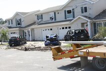 Day after tornado destruction.  Damage assessment of Tarawa Terrance housing area aboard Marine Corps Base Camp Lejuene,  N.C., Apr. 18, 2011.