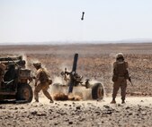 Marines with India Battery, the artillery attachment for Battalion Landing Team 1st Battalion, 2nd Marine Regiment, 24th Marine Expeditionary Unit, fire a 120 mm towed mortar, part of the Expeditionary Fire Support System while on deployment. The EFSS is managed by Marine Corps Systems Command's Program Manager for Armor and Fire Support Systems.