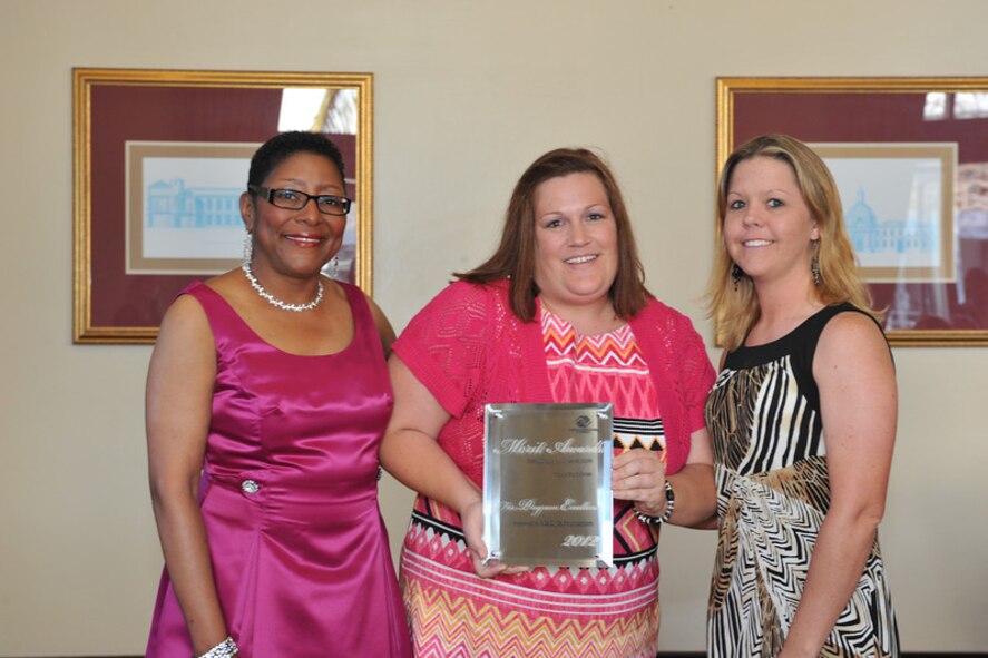 Nikki Bennett, 23d Force Support Squadron youth programs section chief, and Amy Thompson, 23d FSS youth sports and fitness director, of the Moody Youth Program receive the prestigious Merit Award for Program Excellence in the best overall program under $500,000 from Judith J. Pickens, Boys and Girls Clubs of America senior vice president. The award was recently presented during Boys and Girls Clubs of America’s 106th National Conference in San Diego, Cailf. Merit Awards for Program Excellence, sponsored by MetLife Foundation, are presented annually for outstanding programs developed and implemented in Boys and Girls Clubs across the country to lead youth to a great future. Each recognition comes with a $2,000 award. Each year, hundreds of entries are submitted in the five core program areas: character and leadership development, education and career development, health and life skills, the arts, and sports, fitness and recreation.