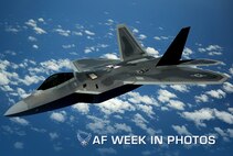 An F-22 Raptor pulls away from a KC-135 Stratotanker after refueling off of the East Coast on May 10, 2012. On Dec. 15, 2005, the Air Combat Command commander, along with the 1st Fighter Wing commander, announced the 27th Fighter Squadron as fully operational and capable to fly, fight and win with the F-22. The F-22 is with the 1st Fighter Wing at Joint Base Langley-Eustis, Va., and the KC-135 is with the 756th Air Refueling Squadron at Joint Base Andrews, Md. (U.S. Air Force photo/Master Sgt. Jeremy Lock) 