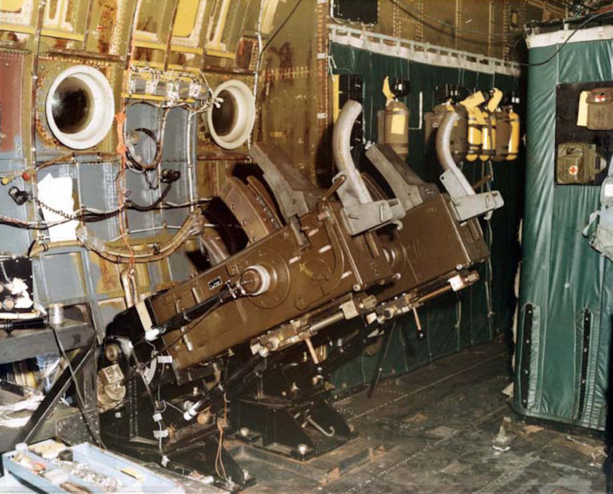 View of the 40mm guns on an AC-130 from the inside of the aircraft. (U.S. Air Force photo)