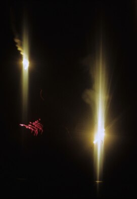 Two Spooky missions -- close air support and flare dropping -- are shown here. In this May 1969 battle, a large North Vietnamese force had surrounded a unit of the US Army 1st Cavalry Division. (U.S. Air Force photo)