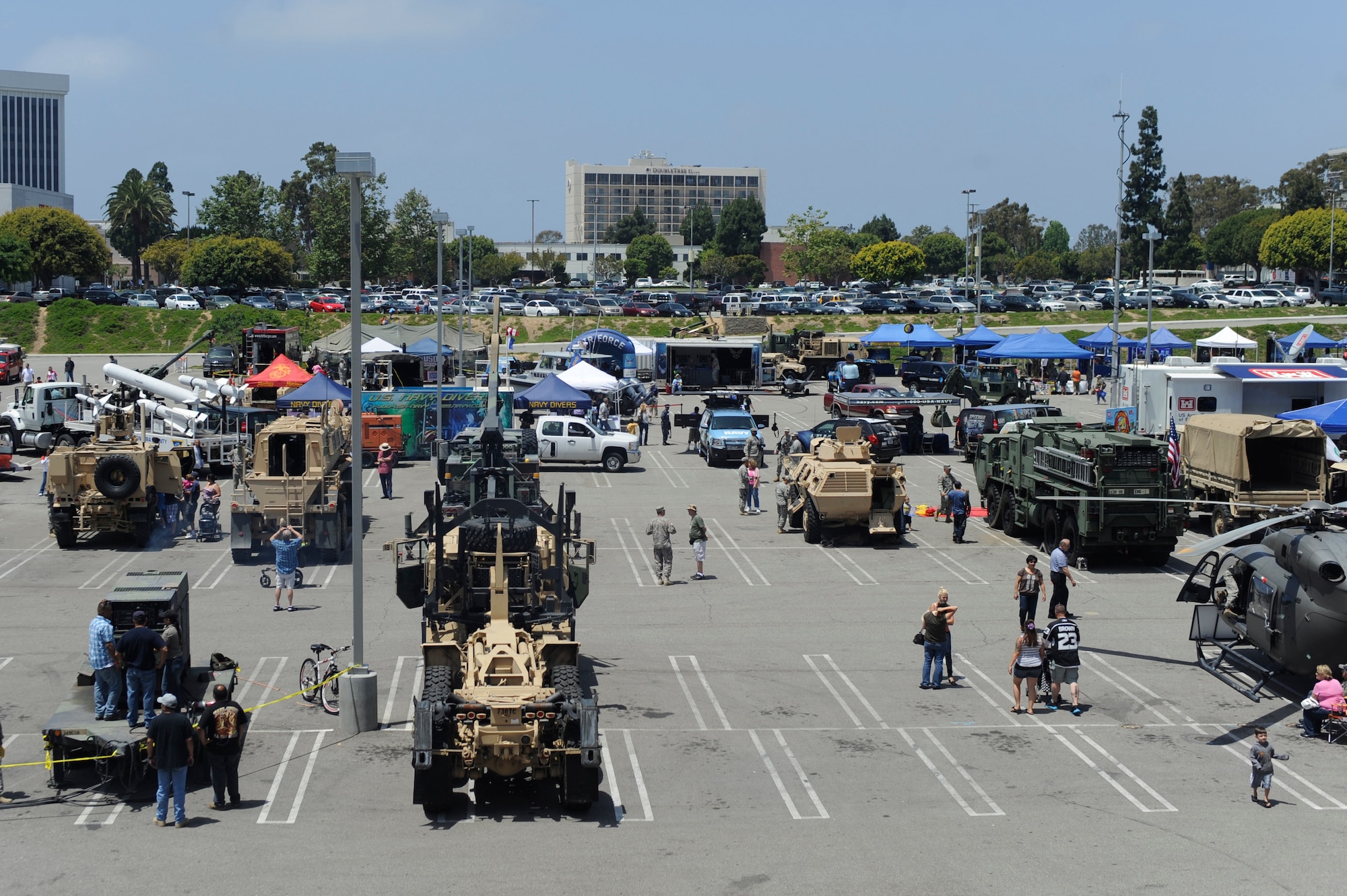 TORRANCE, Calif. -- Visitors view  displays during the 53rd Annual Armed Forces Day here Friday, May 18, 2012. Military displays varied from rockets to tanks and were open for the public. (U.S. Air Force photo/Staff Sgt. Andrew Satran) 


 