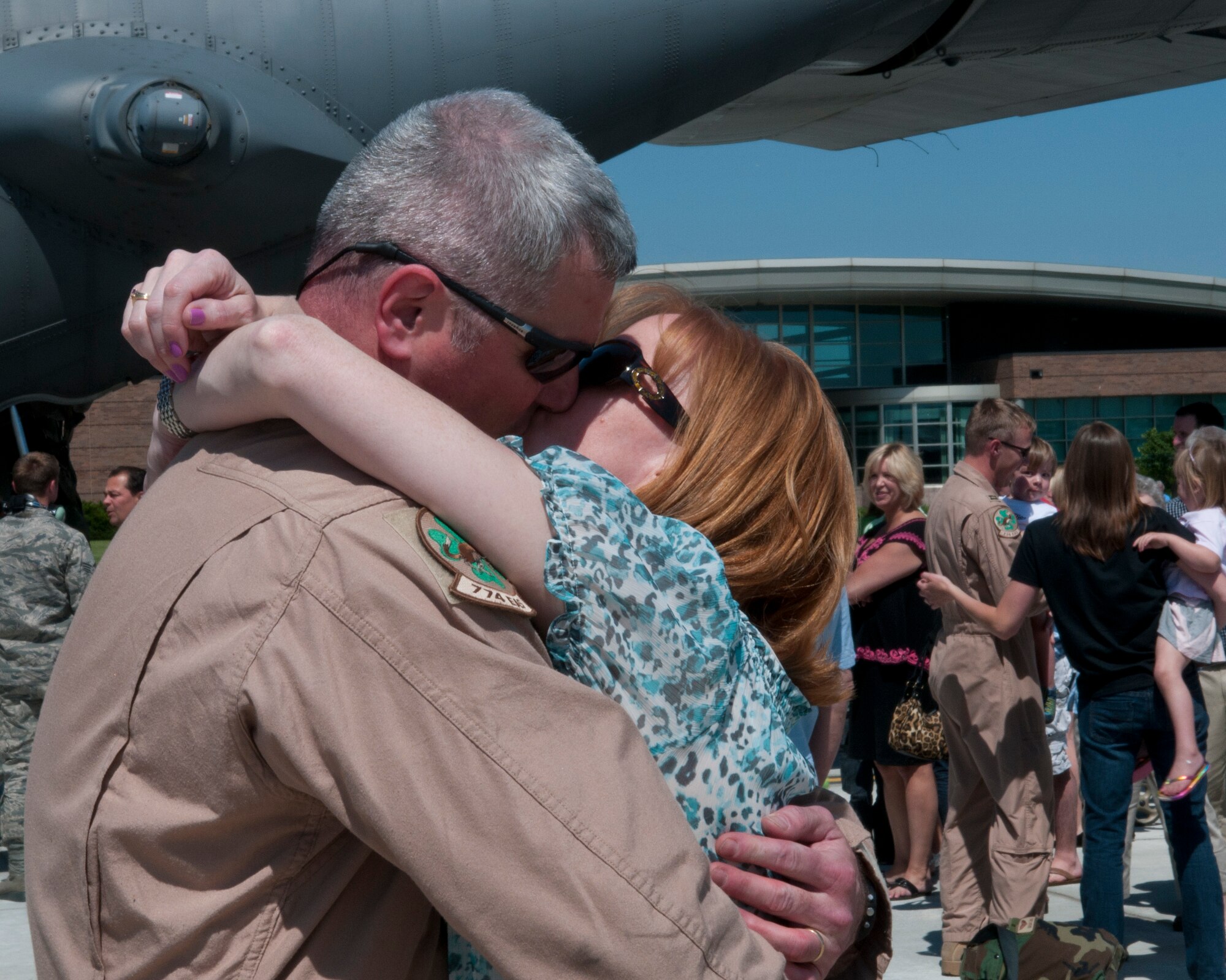 Family and friends greet 133rd Airlift Wing Airmen at the Minneapolis- St. Paul International Airport on May 16, 2012 as they return from a deployment to Southwest Asia. USAF official photo by Senior Master Sgt. Mark Moss