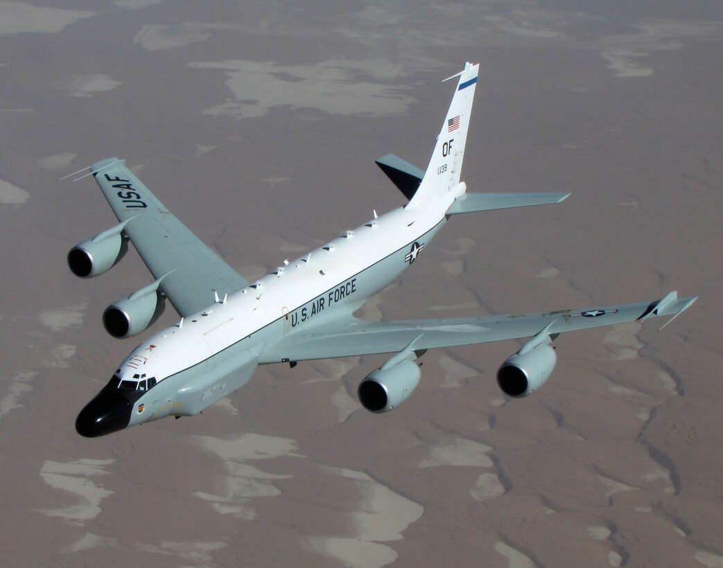 The RC-135V/W Rivet Joint reconnaissance aircraft supports theater and national level consumers with near real time on-scene intelligence collection, analysis and dissemination capabilities. 