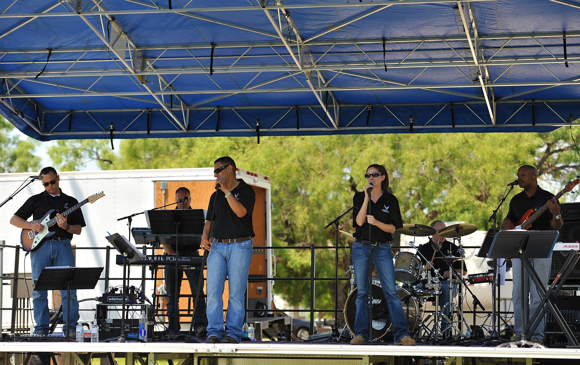 GOODFELLOW AIR FORCE BASE, Texas-- Air Force Rock/Country band "Top Flight” performs during Goodfellow Appreciation Day held at the Recreational Camp May 19. The San Angelo community sponsored the 7th annual Goodfellow Appreciation Day and provided food, fun and activities to Team Goodfellow (U.S. Air Force photo/Airman 1st Class Michael Smith)
