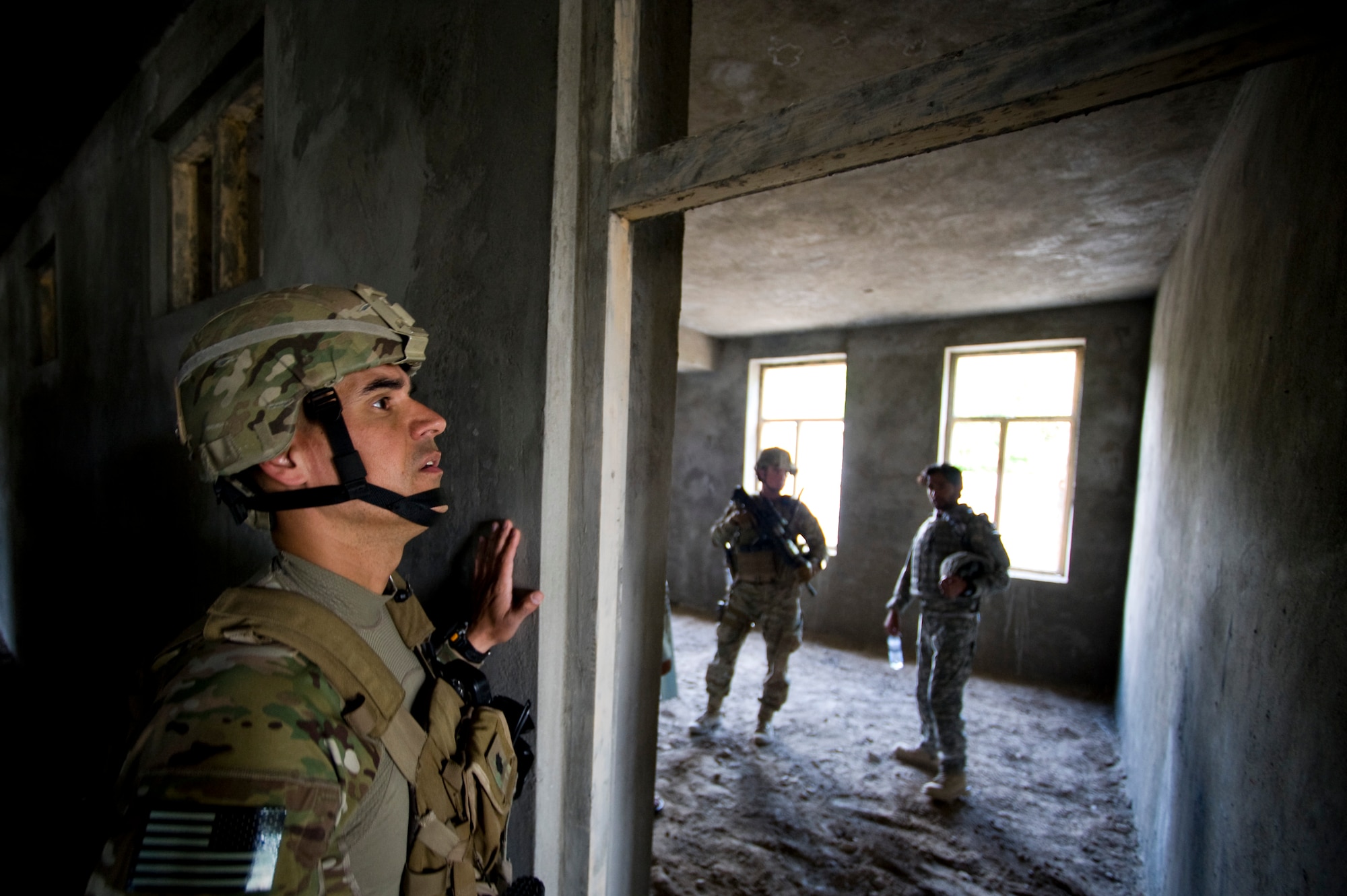U.S. Air Force Lt. Col. Eric Shafa with Provincial Reconstruction Team Kapisa inspects a school, Kapisa Province, May 17, 2012. The Kapisa PRT is a U.S. military team that engages with local leaders and contractors to plan and inspect development projects in the province. (U.S. Air Force photo by Staff Sgt. Greg C. Biondo)(Released)