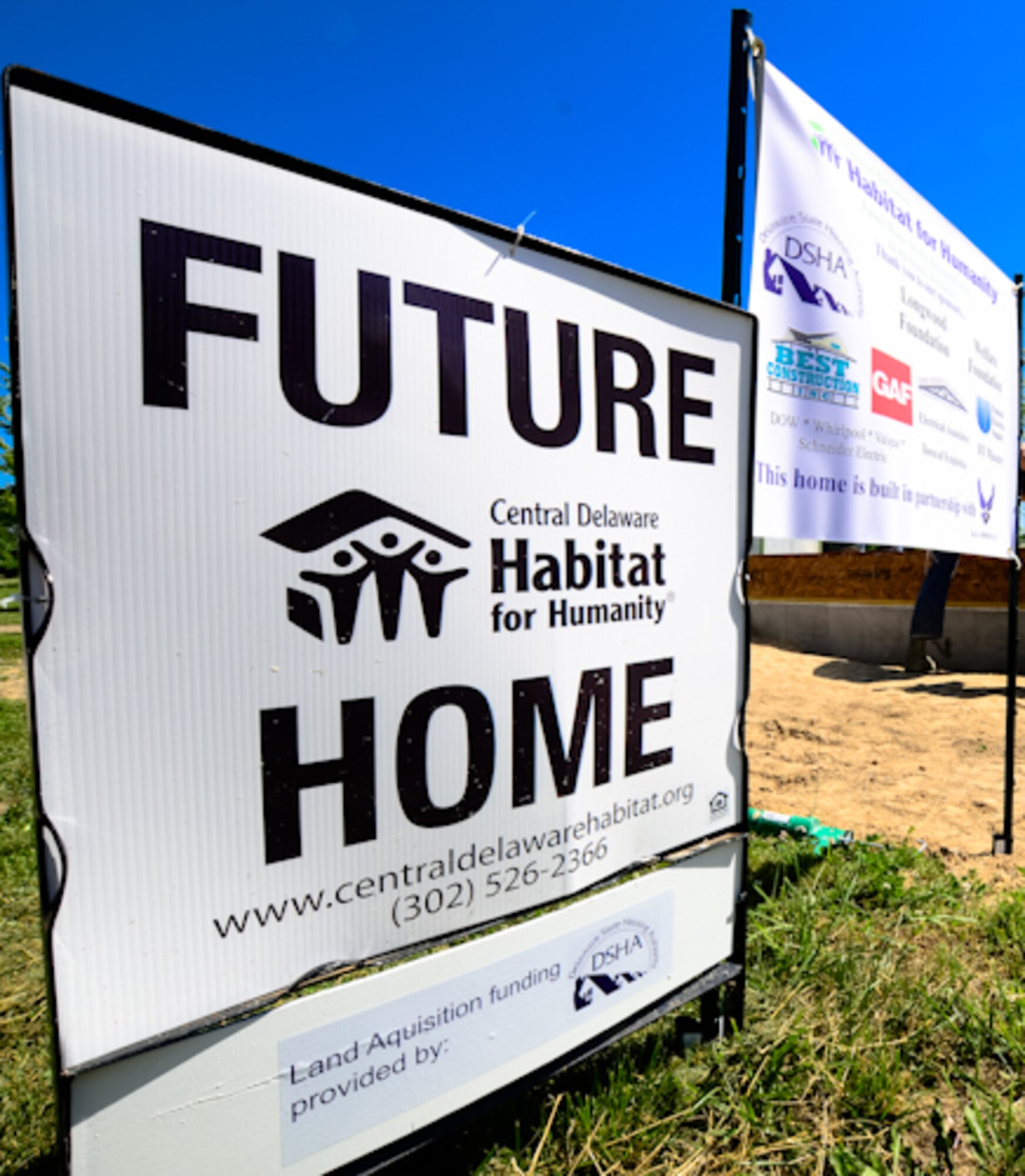 The Central Delaware Habitat for Humanity has partnered with members from Dover Air Force Base, Del., to build a new home for Ariel Baynard and her family in Frederica. (U.S. Air Force photo by Senior Airman Jacob Morgan)