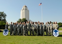Master Sgt. selects from Joint Base San Antonio-Randolph gather for a group photo in front of the Taj Mahal May 17 at Joint Base San Antonio-Randolph, Texas. (U.S. Air Force photo by Melissa Peterson) 