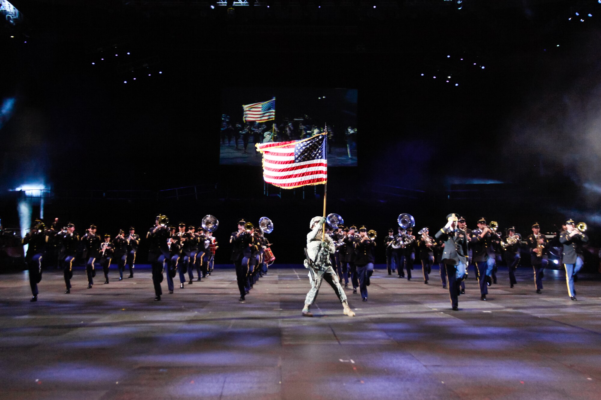 The United States Army Training and Doctrine Command Band performed for more than 28,000 people at the Norfolk Scope Arena at the Virginia International Tattoo May 26-29 2012.  The tattoo is the largest of its kind in the United States with more than 900 performers.  (Photo courtesy of Hagin Photography, 2012)