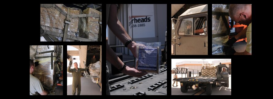 Members from the 161st Logics Readiness Squadron, along with aircrew from the 302nd Airlift Wing of Peterson Air Reserve Base in Colorado load a C-130 with boxes of food from Kids Against Hunger, Phoenix, May 11, 2012. The food, originally supplied from a food bank in Cottonwood, Ariz., was later placed on a C-5 and flown to Haiti.” (U.S. Air Force Photo by Staff Sgt. Courtney Enos/Released)