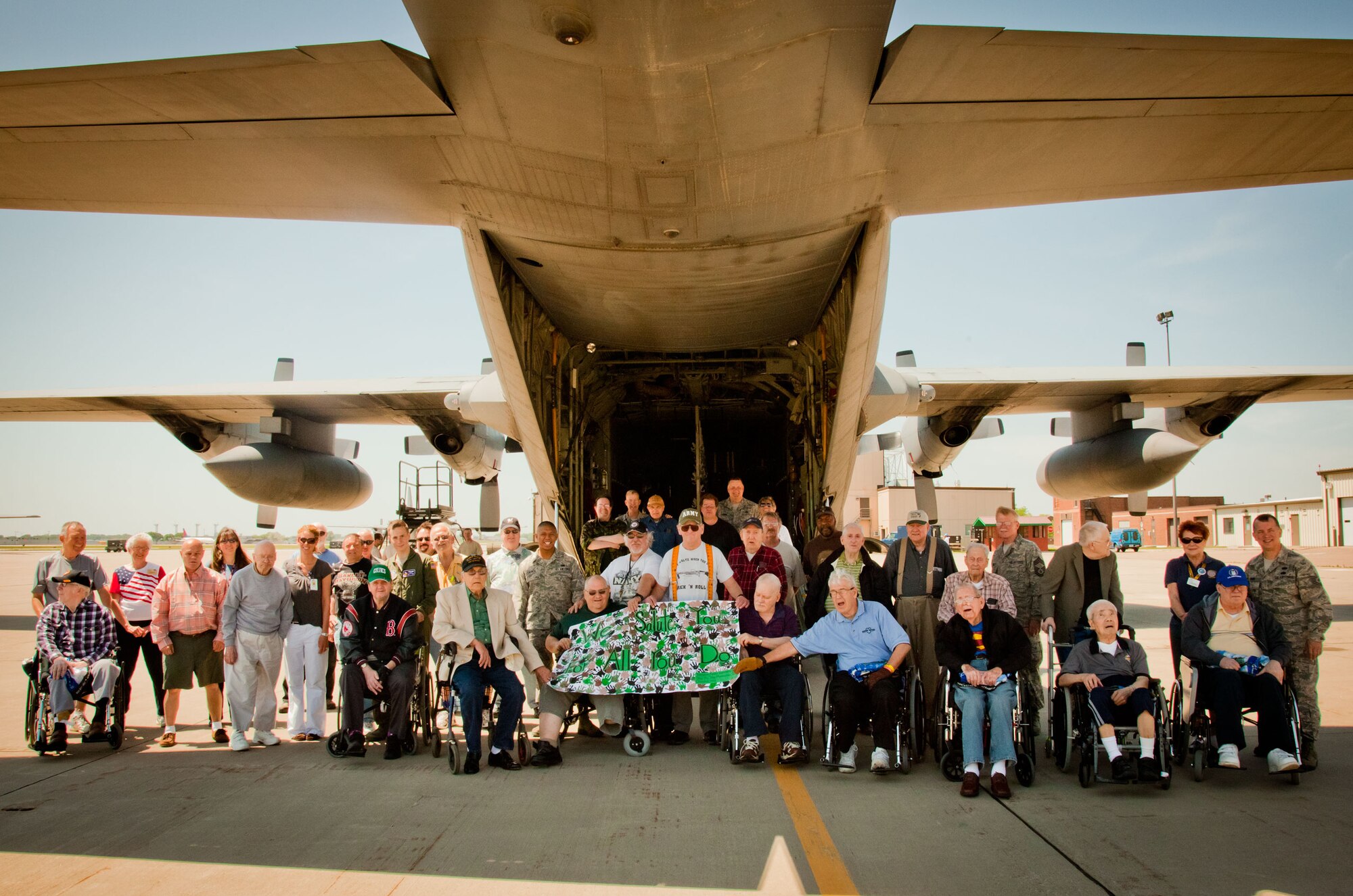 The 934th Airlift Wing hosts residents of the Minnesota Veterans Homes in Minneapolis and Hastings for the annual Take a Vet to Lunch.  Veterans join members of the 934 AW for an afternoon of lunch, conversation, and tours at the Minneapolis-St. Paul Air Reserve Station, Minn.  (U.S. Air Force Photo/Shannon McKay)