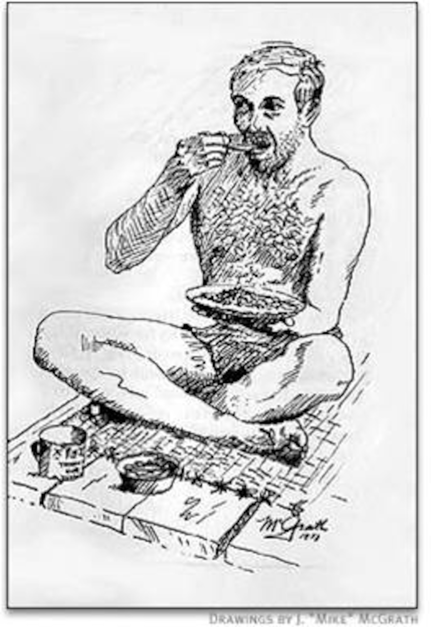 Navy Capt. John McGrath shared these sketches at the POW symposium May 18 at
Luke Air Force Base. McGrath was held captive for 2,075 days after his jet
was shot down by anti-aircraft fire on June 20, 1967. These drawings depict
what everyday life was like for him at the Hanoi Hilton, a POW camp in North
Vietnam. (courtesy photo)
