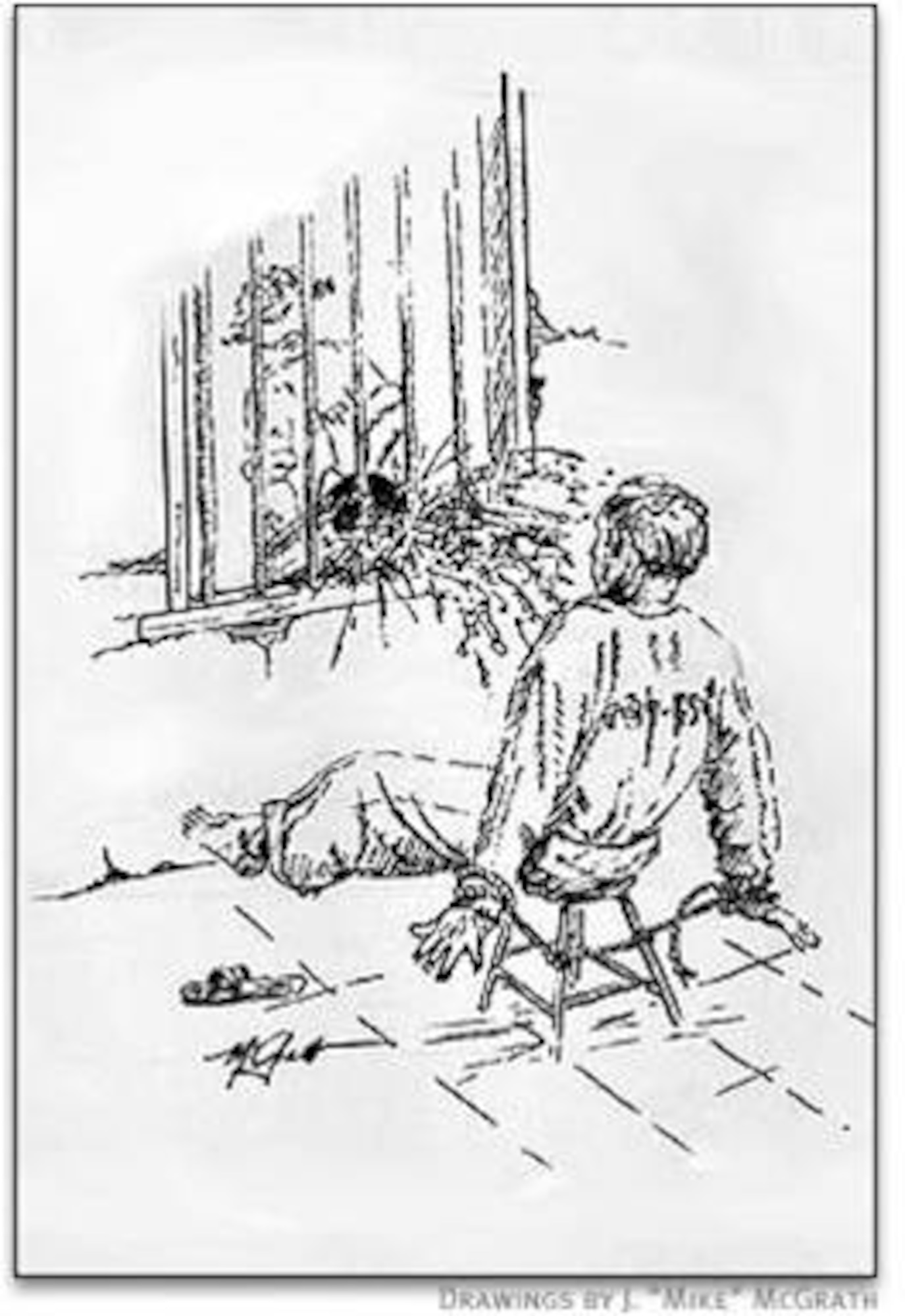 Navy Capt. John McGrath shared these sketches at the POW symposium May 18 at
Luke Air Force Base. McGrath was held captive for 2,075 days after his jet
was shot down by anti-aircraft fire on June 20, 1967. These drawings depict
what everyday life was like for him at the Hanoi Hilton, a POW camp in North
Vietnam. (courtesy photo)

