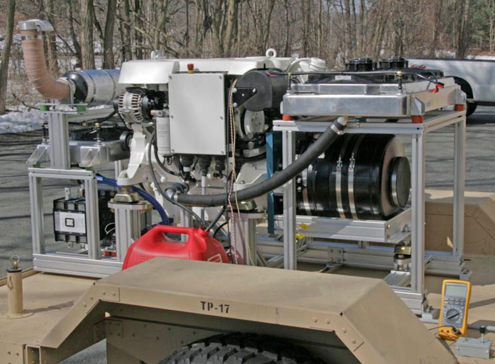 This 100 kW generator is light and compact enough to be towed by a Humvee, yet sturdy enough to be transported off road. The variable engine speed potentially allows for a 20-percent fuel reduction. (Courtesy photo)