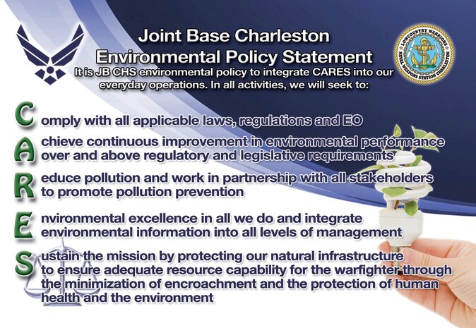 JB Charleston's Environmental Policy Card (Front)