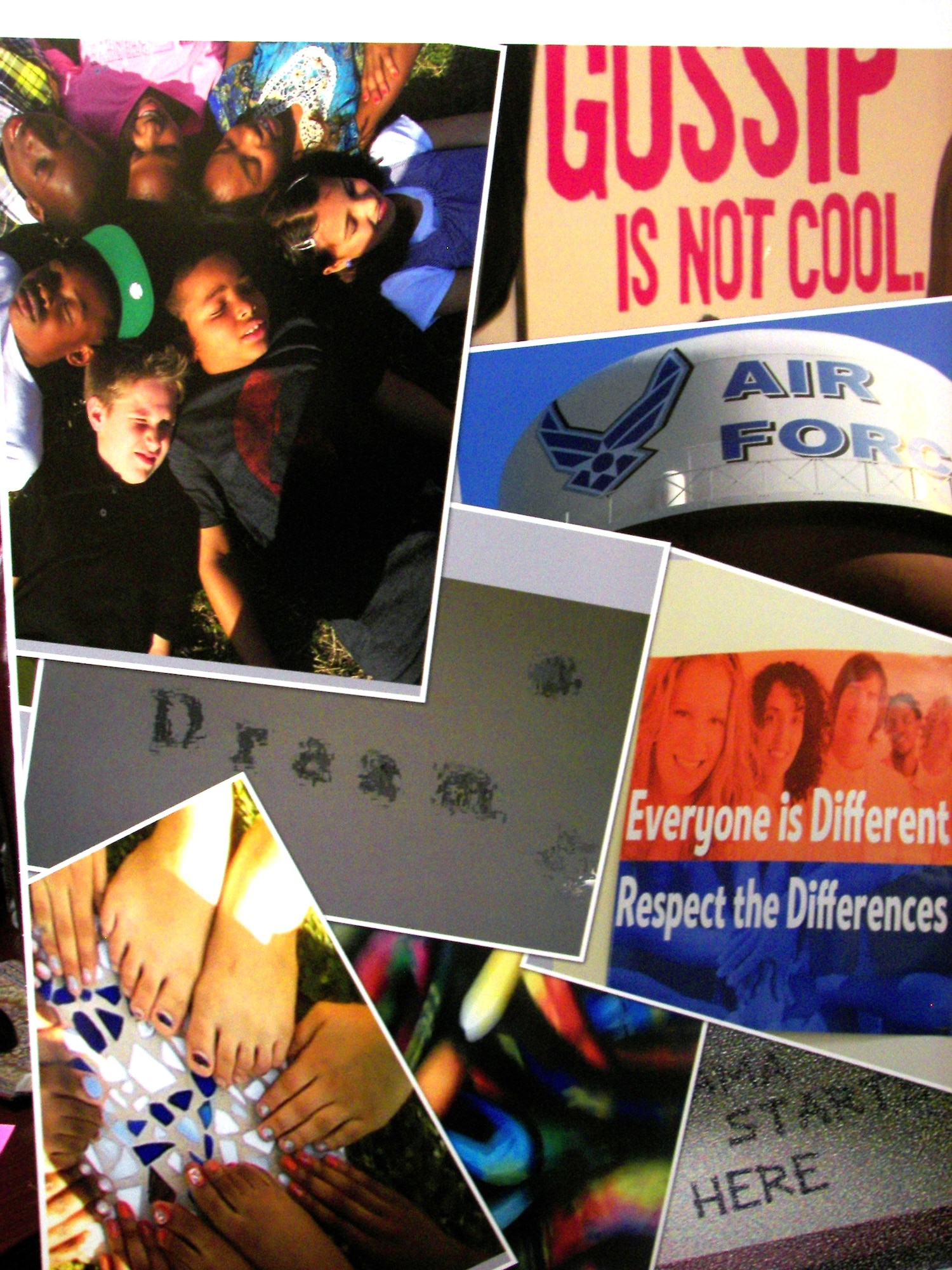 This collage was created by several youth from the Langley Air Force Base, Va., Youth Programs. In all, seven youth created collages, including Aysia McCoy, Ty Mercer, Jakayla Prince, Lesrael Johnson, Raymond Roscoe Jr., Azyia Bowen and Quinton Lane. They were helped by Tashiba Martin, Hampton 4-H Leader, and Arleen Diggs, Langley AFB’s Child & Youth Programs Assistant. (Graphic courtesy of Langley AFB Youth/ Released)