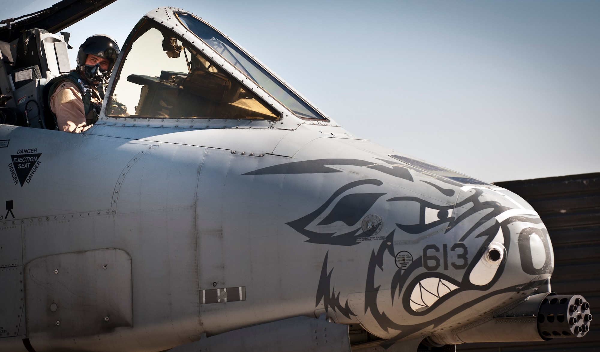A pilot deployed with the 455th Air Expeditionary Wing at Bagram Airfield, Afghanistan prepares a U.S. Air Force A-10C Thunderbolt II for a mission May 27, 2012. The A-10 is deployed from the 188th Fighter Wing, Arkansas Air National Guard. The A-10, affectionately dubbed the “Warthog,” is a specialized ground-attack aircraft, which provides close-air support to ground forces operating in Afghanistan. The 188th currently has approximately 75 Airmen deployed to Bagram in support of Operation Enduring Freedom. The 188th will deploy an additional 300 Airmen to Afghanistan later this summer. (U.S. Air Force photo by Capt. Raymond Geoffroy)