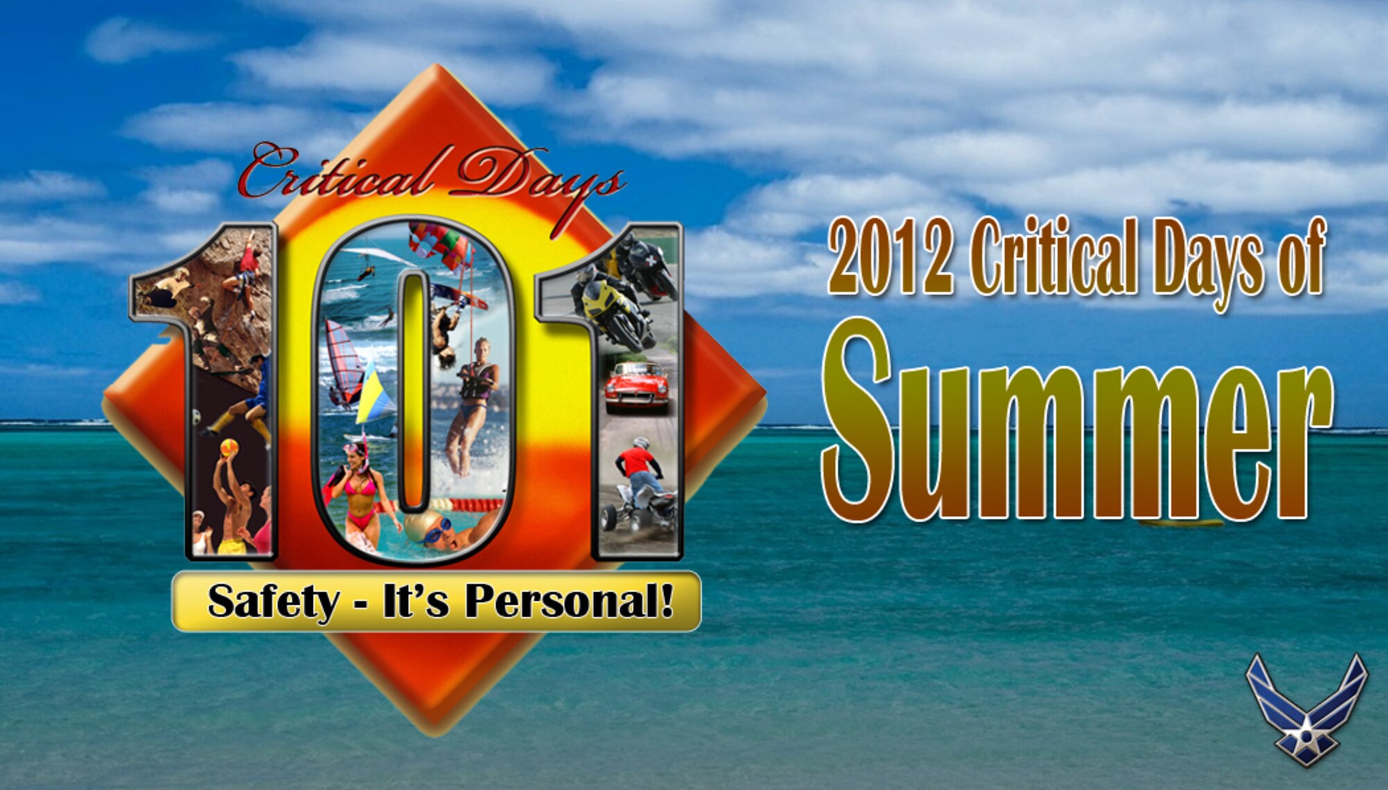 Critical Days of Summer safety campaign began this past weekend. The summer is a welcome time of year marked by warmer weather and increased participation in outdoor activities. Unfortunately, it's historically the time of year when the Air Force experiences disproportionately more mishaps and fatalities off duty. 
