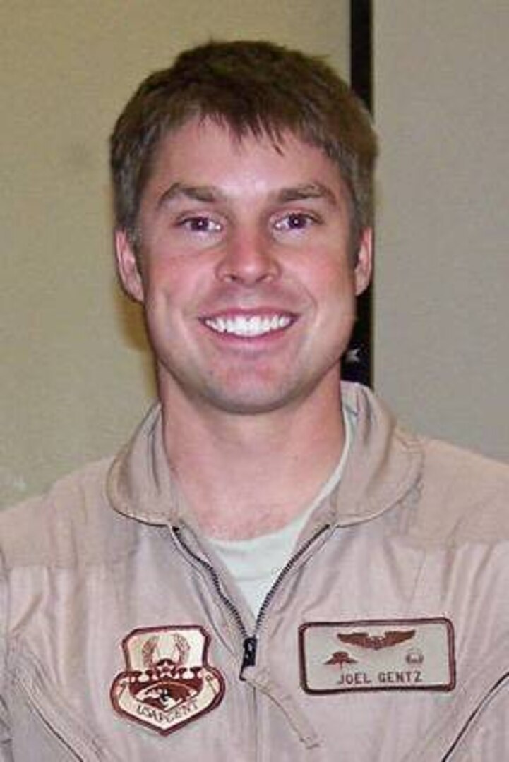 Capt. Joel Gentz, 58th Rescue Squadron combat rescue officer, was one of five Airmen killed due to hostile enemy fire striking the “Pedro 66” helicopter while on its way to rescue wounded British soldiers June 9, 2010, in southeastern Afghanistan.  In remembrance of the Airmen, the Nellis rescue squadrons are holding a memorial run at 7 a.m. June 8, 2012, at the 58th RQS.  Anyone with base access is welcome to register for the run at https://secure.acceptiva.com/?cst=db619c. (Courtesy photo)