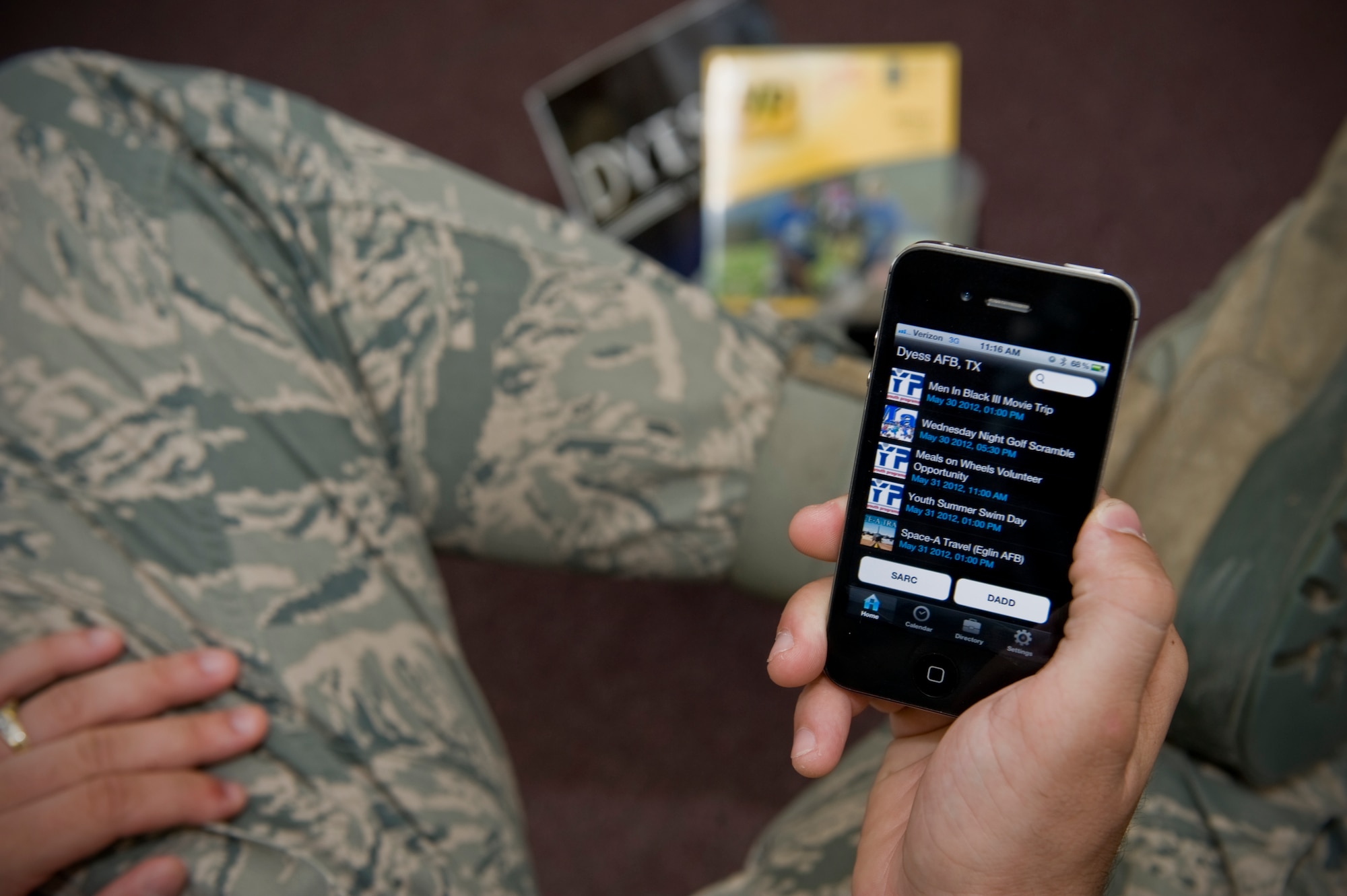 Dyess’ mobile app, MyMC2, officially went public May 24. The app, available on Android and iPhone operating systems, promises to centralize Dyess’ community events, organizations and services. (U.S. Air Force photo by Airman 1st Class Jonathan Stefanko/ Released)
