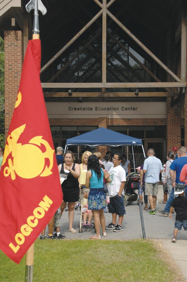 Marines and their families mingle before the day’s events start. Those events included a Fear Factor event as well as other competitions taken from popular television shows.