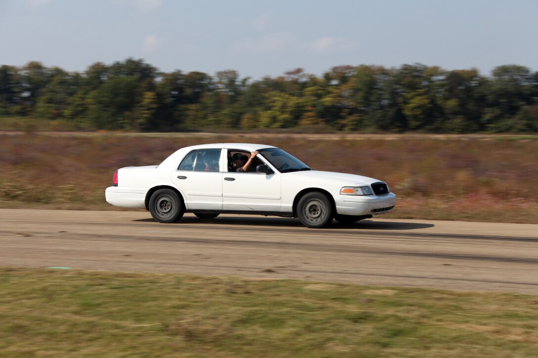 A Marine with Special-Purpose Marine Air-Ground Task Force Africa gains speed before practicing high speed braking at the Tier 1 Group Training Center in Crawfordsville, Ark., Oct. 13, 2012. Special-Purpose MAGTF Africa is training in preparation for its upcoming deployment.