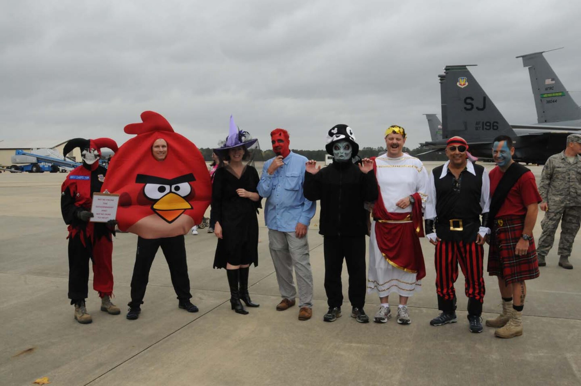 The 916th Air Refueling Wing celebrated families on Oct. 27, 2012 during its annual Family Day celebration. Wing, group and squadron commanders pose for a picture. (USAF photo by TSgt. Scotty Sweatt, 916ARW/PA)