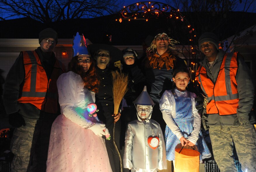 The 319th Air Base Wing hosted trick-or-treating in base housing Oct. 27, 2012, on Grand Forks Air Force Base, N.D.  Volunteers patrolled the area to promote a safe environment for families while they celebrated Halloween traditions. (U.S. Air Force photo/Airman 1st Class Zachiah Roberson)