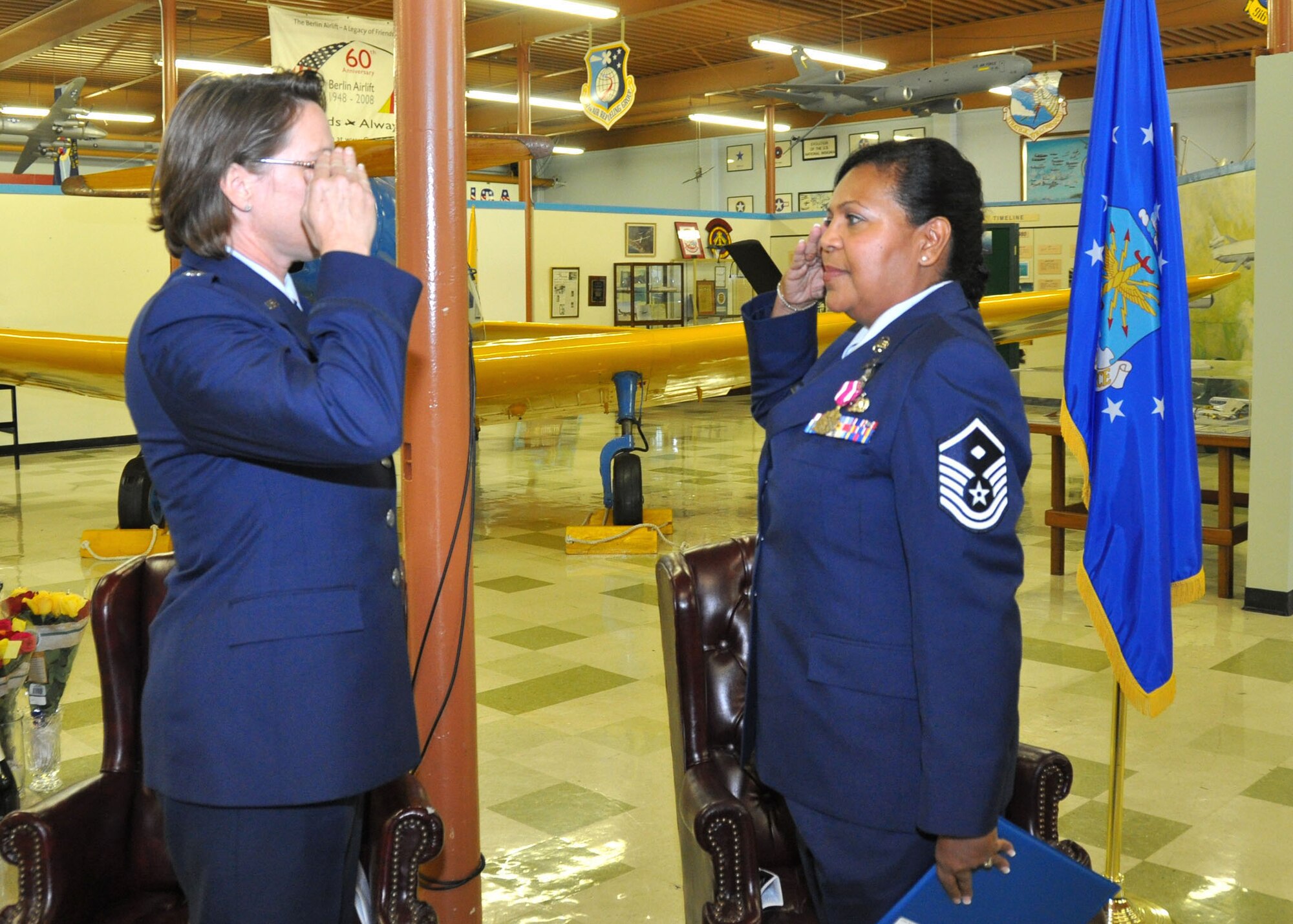 TRAVIS AIR FORCE BASE, Calif. -- 349th Operations Support Flight member retires. (U.S. Air Force photo / Master Sgt. Robert Wade)