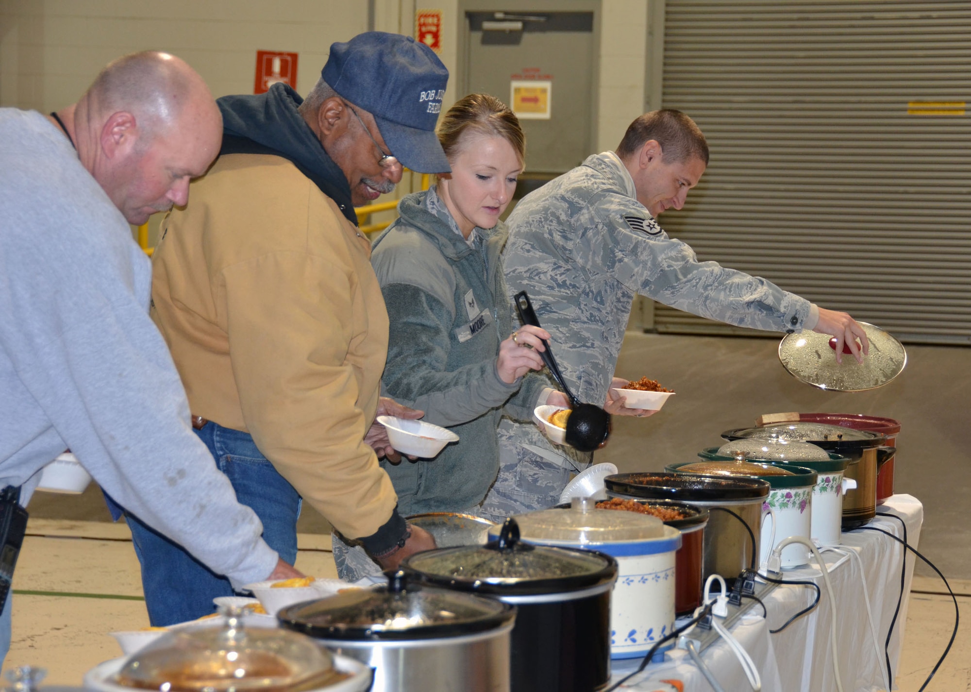 WRIGHT-PATTERSON AIR FORCE BASE, Ohio - More than 60 people from the 445th Airlift Wing attended the wing’s annual chili cook-off Oct. 31.  The event, featuring 22 pots of various types of chili, raised $380 for the Combined Federal Campaign. (U.S. Air Force photo/Stacy Vaughn)