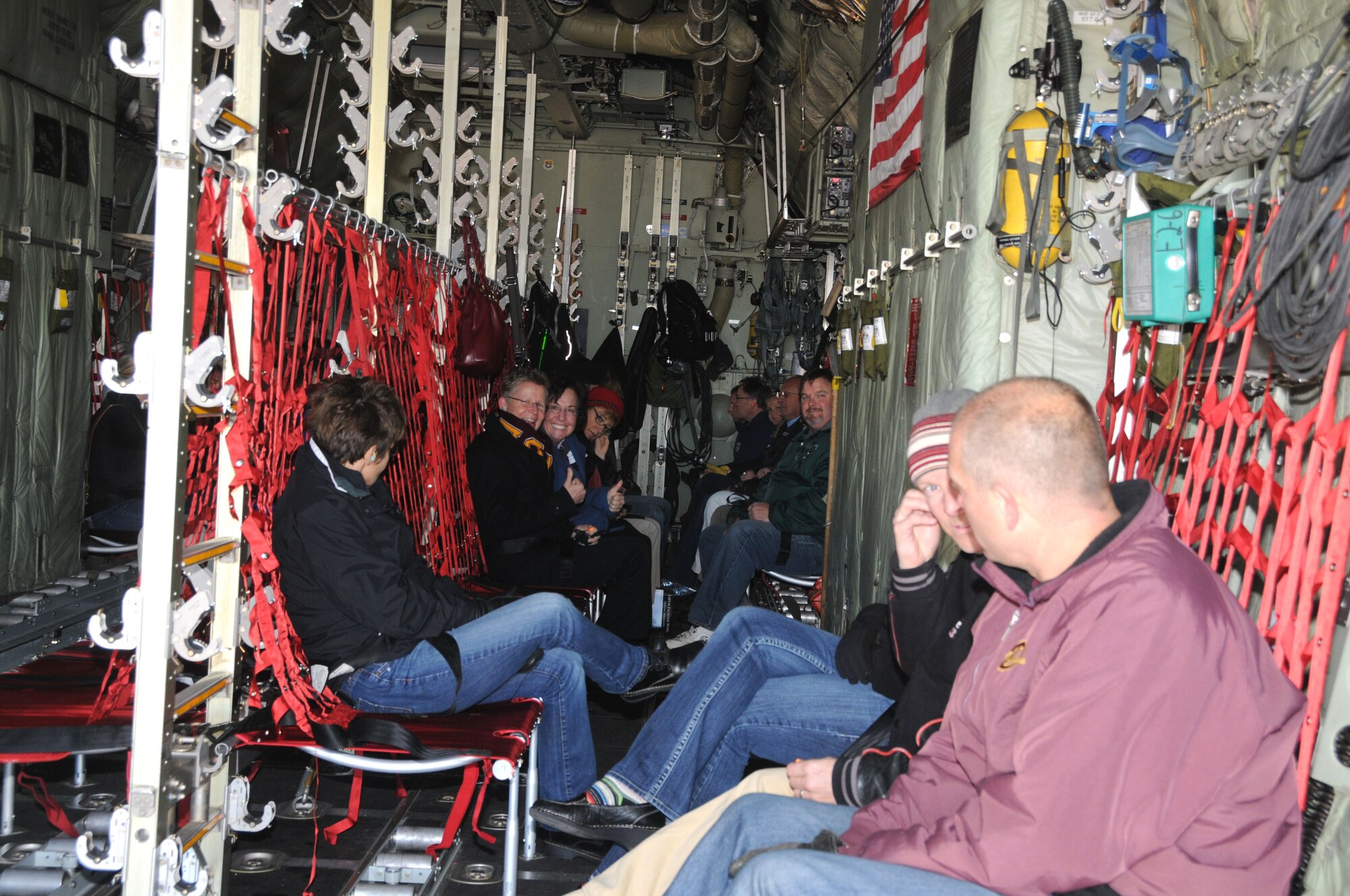 Employers and educators from central and northern Minnesota board a C-130 "Hercules" at the 148th Fighter Wing, Duluth Minn. to fly to Camp Ripley while participating in a Employer Support for the Guard and Reserve (ESGR) event.  The goal of this ESGR event was to provide employers and educators perspective on the Minnesota National Guard's mission.  (National Guard photo by Master Sgt. Ralph J. Kapustka / Released)