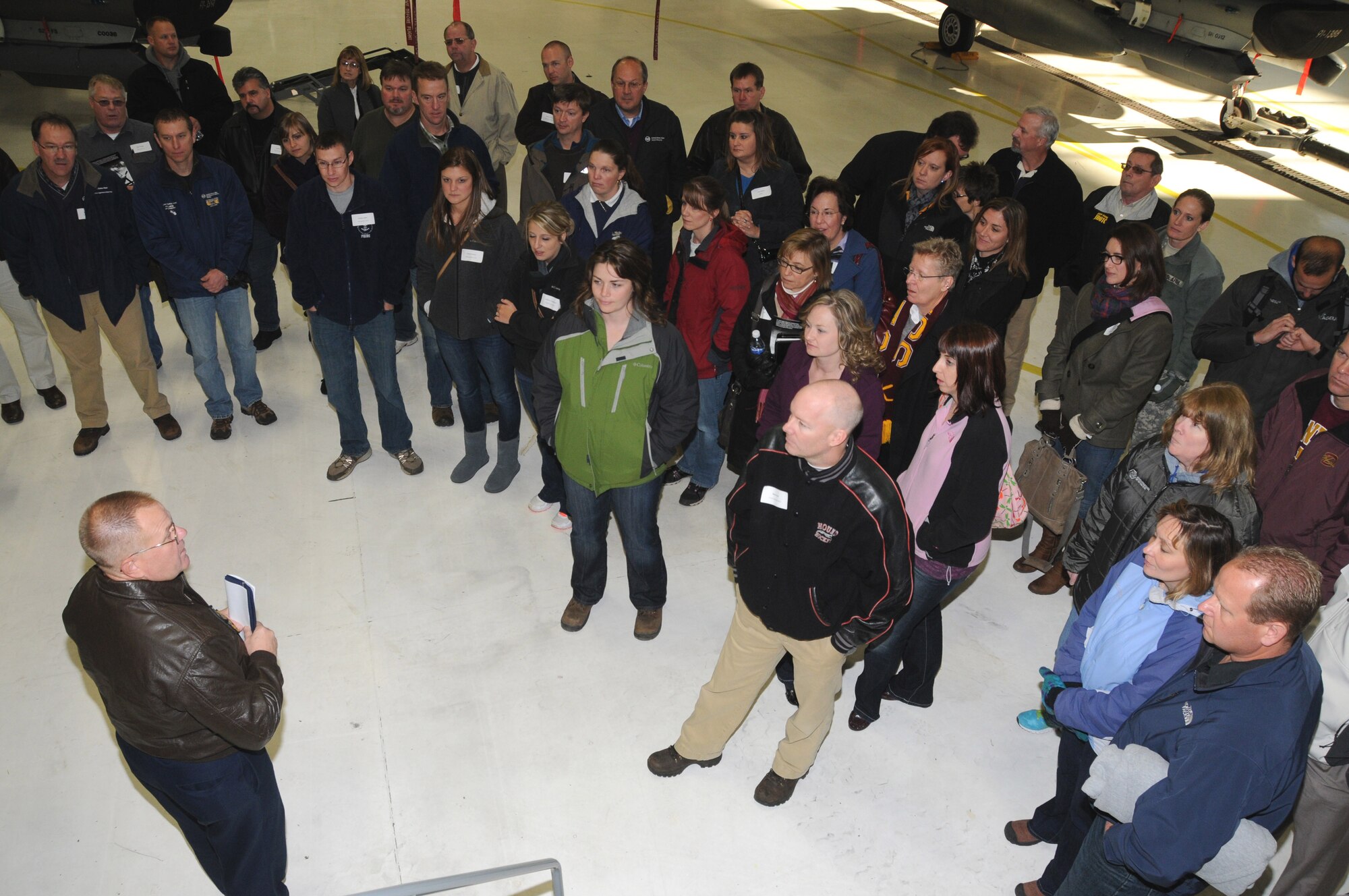 Employers and educators from central and northern Minnesota were able to learn more about the 148th Fighter Wing's Block 50 F-16's while participating in an Employer Support for the Guard and Reserve (ESGR) event at the 148 Fighter Wing, Duluth, Minn.  The goal of this ESGR event was to provide employers and educators perspective on the Minnesota National Guard's mission.  (National Guard photo by Master Sgt. Ralph J. Kapustka / Released)