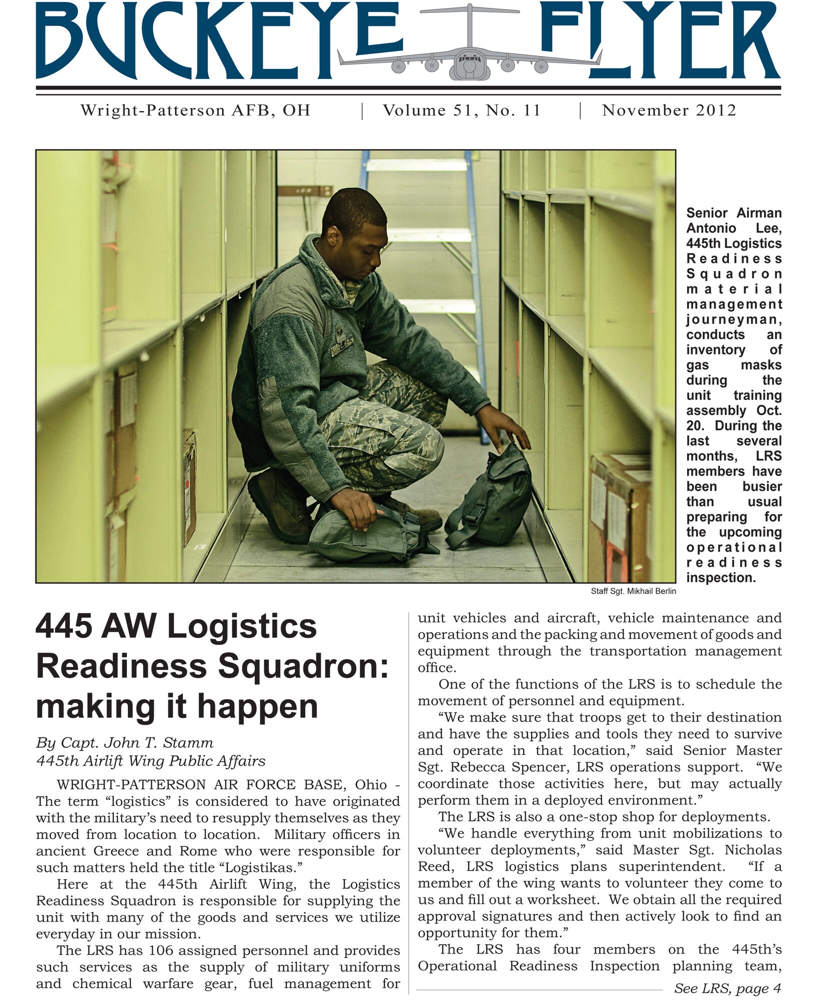 WRIGHT-PATTERSON AIR FORCE BASE, Ohio - The Buckeye Flyer is the official publication of the 445th Airlift Wing and includes eight pages of stories, photos and features. (U.S. Air Force photo)