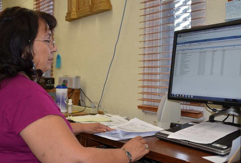 TRINIDAD, COLO., -- Bernadine Cisneros is one of the District’s three Facility Equipment Maintenance (FEM) technicians. She reviews work orders for John Martin and Trinidad Dams in Colorado, and she inputs the orders into the FEM system.