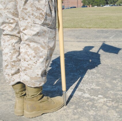 Seventeen Marines, participating in their first professional military education course, the Corporals Course, train many hours practicing basic drill movements and learning the proper use of the NCO sword and guidon for formations and ceremonies.