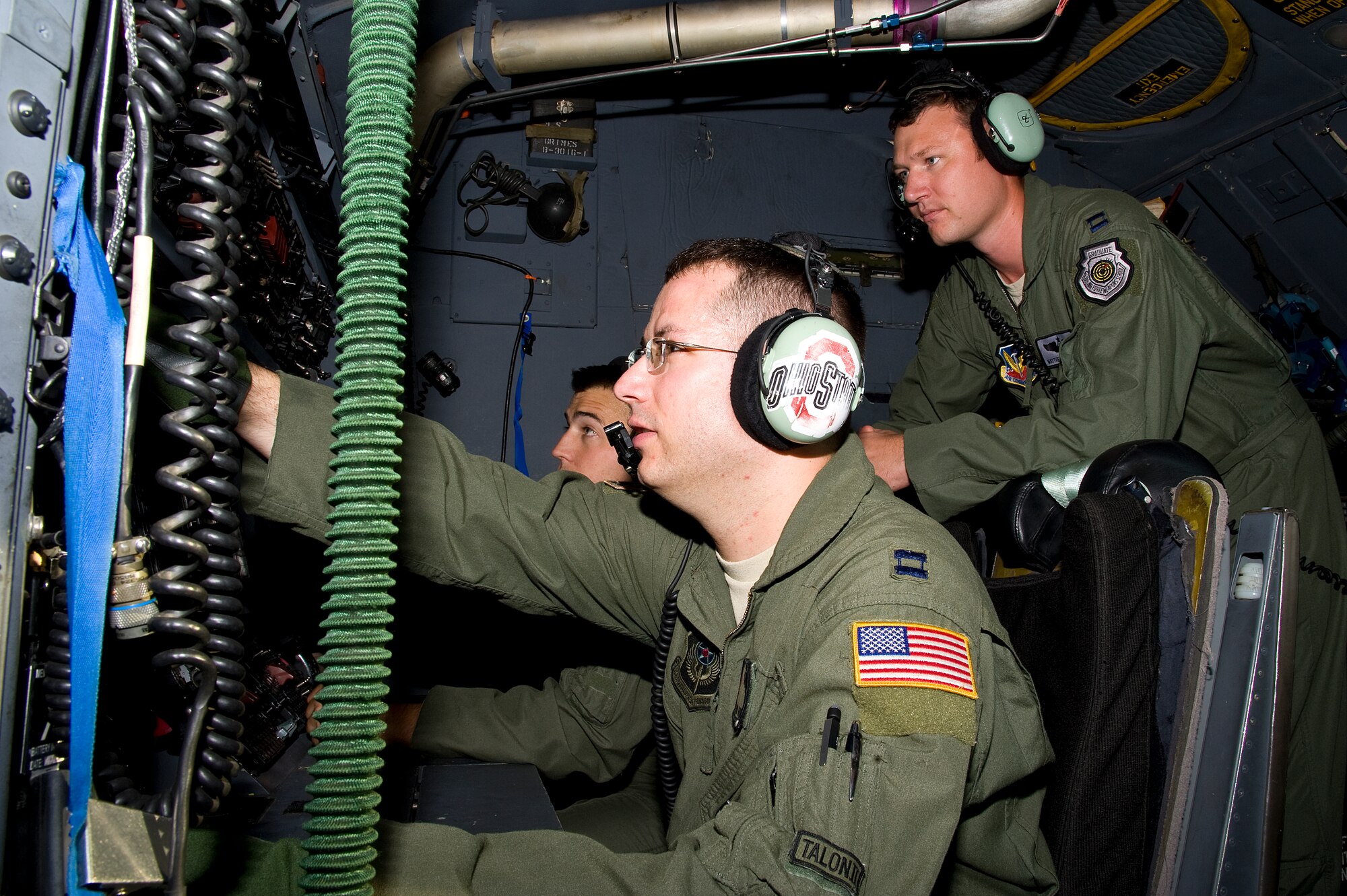 U.S. Air Force Capt. Matthew Prochazka, a MC-130H instructor navigator of 14th Weapons Squadron, instructs Airmen on techniques for integrating flight platforms at Hurlburt Field, Fla., Oct. 11,2012. Integration is also fundamental in creating a well rounded weapons officer and is one of the central tenets of the 14th WPS's course syllabi. (U.S. Air Force Photo/Airman 1st Class Michelle Vickers)