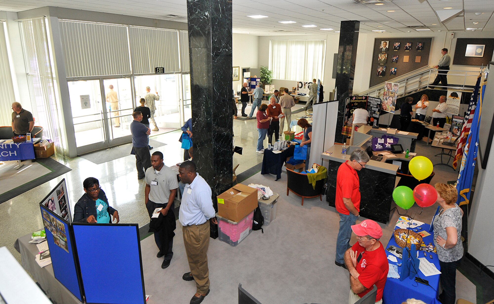Representatives from 21 local, regional and national non-profits were on hand to meet and interact with the workforce of the Arnold Engineering Development Complex in the A&E Building lobby during the 2012 Combined Federal Campaign (CFC) Fair held Oct. 26. (Photo by Jacqueline Cowan)