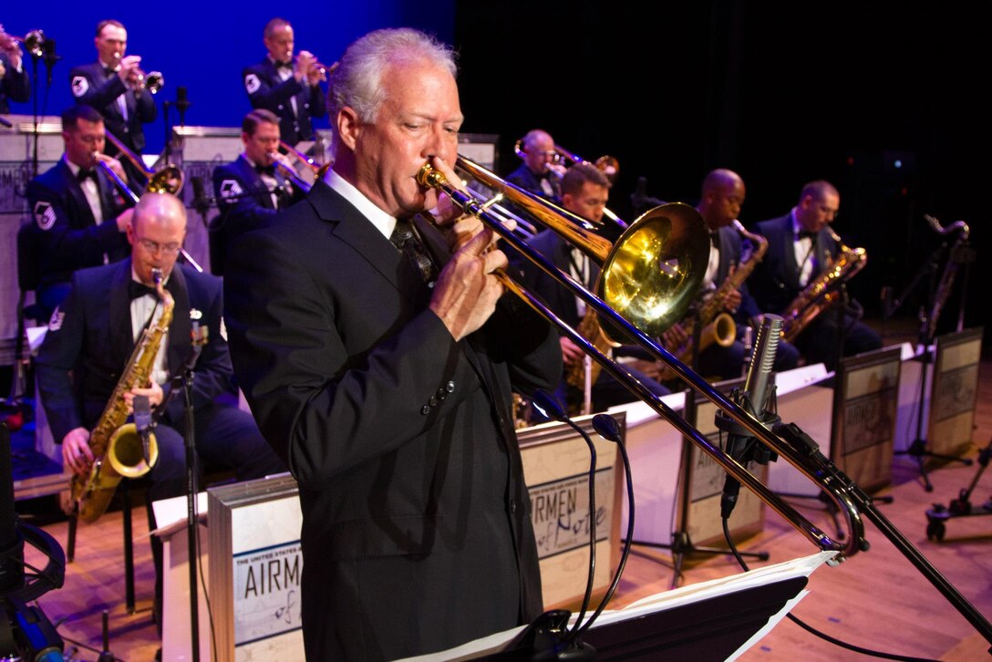 Guest Artist Andy Martin performs with the Airmen of Note on the Oct. 26,
2012 Jazz Heritage Series concert (Photo by Rob Mesite)
