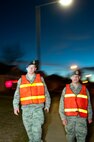 Members of the 90th Security Forces Group patrol Warren's streets as children trick-or-treat with their parents on Halloween. (U.S. Air Force photo by R.J. Oriez)