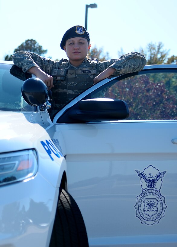 Airman 1st Class Tiffani Potter begins her patrol Nov.1, 2012 on Columbus Air Force Base, Miss. Potter is a Patrolman with the 14th Security Force Squadron and recently graduated from the close precision engagement course and achieved her life goal of becoming a certified sharpshooter.  (U.S. Air Force Photo/Airman 1st Class Charles Dickens)