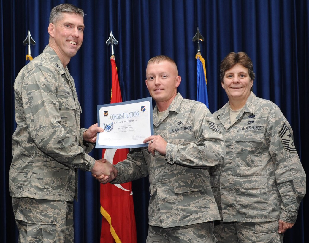 The 39th Air Base Wing held a promotion ceremony and congratulated quarterly award winners at the club complex ballroom Oct. 31, 2012 at Incirlik Air Base, Turkey. Promotion ceremonies are a time-honored tradition across all branches of the armed forces. (U.S. Air Force photo by Senior Airman Daniel Phelps/ Released)
